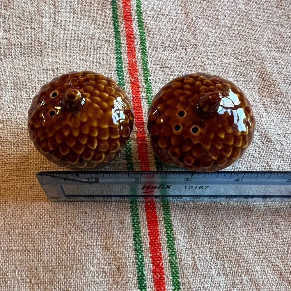 Pottery Barn Acorn Salt and Pepper Shakers - Brown and Black​​